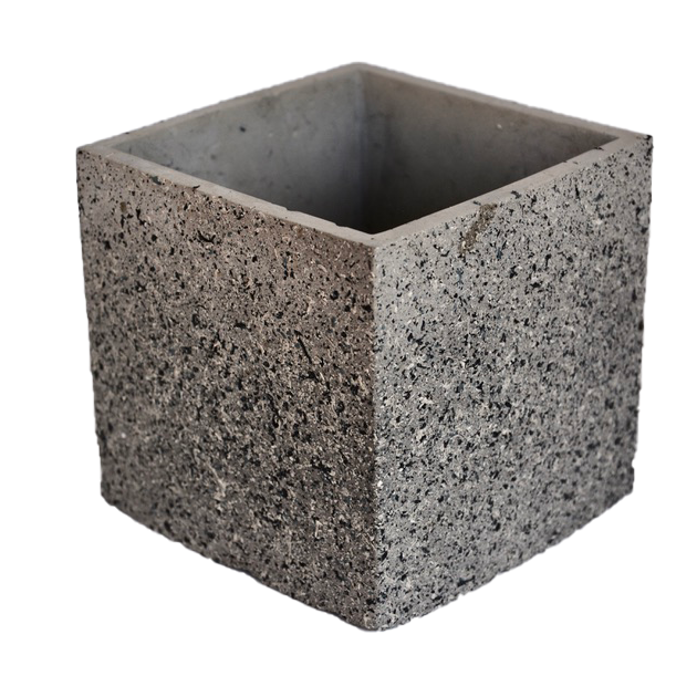 Granulovaný hranatý betonový květináč